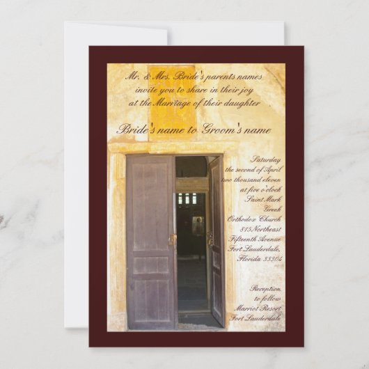 Invitation Portes d'église (Devant)