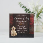 Invitation Portes Dog Brick Wall House Party (Debout devant)
