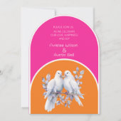 Invitation Portes et anneaux roses chaudes et tangerines arqu (Devant)