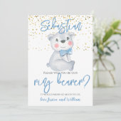 Invitation Porteur Bague Cute Bear Page Boy Proposition (Debout devant)
