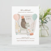 Invitation Portez le batteur sur un cheval en bois. Anniversa (Debout devant)