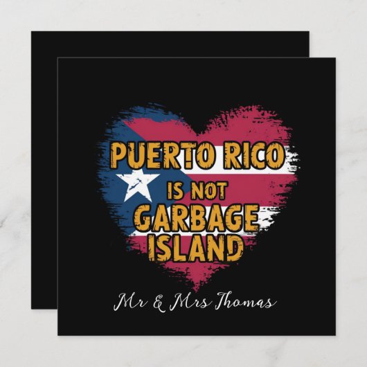 Invitation Porto Rico n'est pas une poubelle (Devant / Derrière)