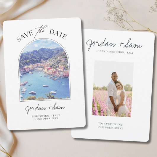Invitation Portofino Italie Mariage Enregistrer la date
