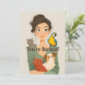 Invitation Portrait cosy de Pet Lover (Debout devant)