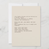 Invitation Portrait cosy de Pet Lover (Dos)