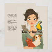 Invitation Portrait cosy de Pet Lover (Devant / Derrière)