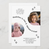 Invitation Portrait de frère conjoint Photo Arc minimal Anniv (Devant / Derrière)