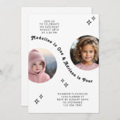 Invitation Portrait de frère conjoint photo Boho minimal anni (Devant / Derrière)