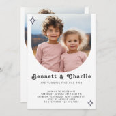 Invitation Portrait de frère conjoint photo Boho minimal anni (Devant / Derrière)