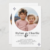 Invitation Portrait de frère conjoint photo Boho minimal anni (Devant / Derrière)