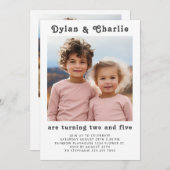 Invitation Portrait de frère conjoint photo Boho minimal anni (Devant / Derrière)