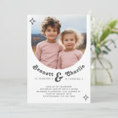 Invitation Portrait de frère conjoint photo Boho minimal anni (Debout devant)