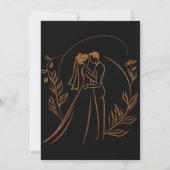 Invitation Portrait de mariage chic en surimpression noir et (Dos)