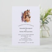 Invitation Portrait de tête de cheval Brown en Mariage aquare (Debout devant)