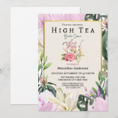 Invitation Portrait de thé à la hauteur aux tons de pourpre d (Devant / Derrière)