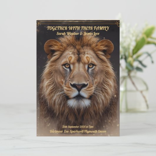 Invitation Portrait de Wild Lion Head (Debout devant)