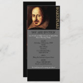 Invitation Portrait de William Shakespeare (Devant / Derrière)