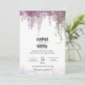 Invitation Portrait d'invitation de mariage rose et blanc élé (Debout devant)