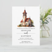 Invitation Portrait du Mariage d'aquarelle personnalisé, Mari (Debout devant)