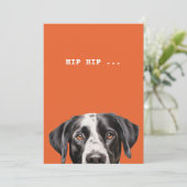 Invitation Portrait du visage de chien blanc noir (Debout devant)