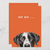 Invitation Portrait du visage de chien blanc noir (Devant / Derrière)