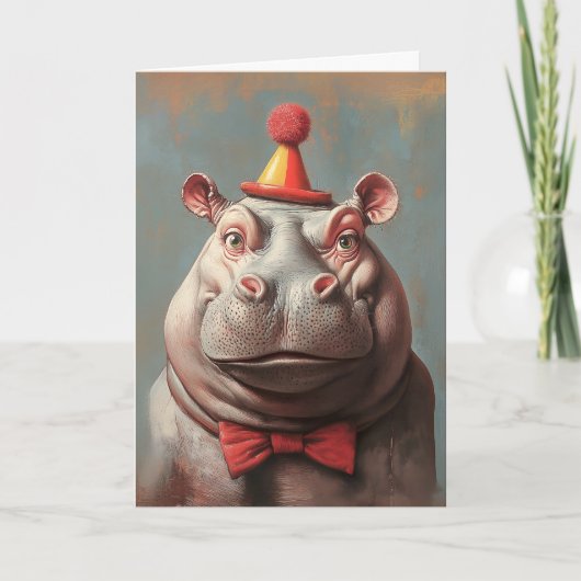 Invitation Portrait hippo clown lunaire (Devant)