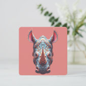 Invitation Portrait Orné de Rhino - Masque d'Esprit Psychedél (Debout devant)