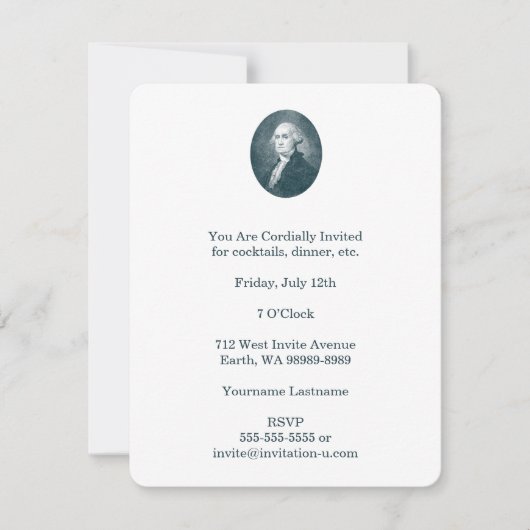 Invitation Portrait ovale de George Washington (Devant)