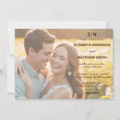 Invitation Portrait romantique frais mariage photo rustique (Devant)