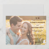 Invitation Portrait romantique frais mariage photo rustique (Devant / Derrière)