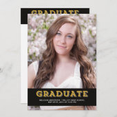 Invitation Portrait senior de finissants d'or (Devant / Derrière)