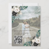Invitation Portrait superposé photo photo QR B&W Mariage (Dos)