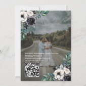 Invitation Portrait superposé photo photo QR B&W Mariage (Dos)