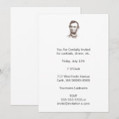 Invitation Portrait Vintage d'Abraham Lincoln (Devant / Derrière)