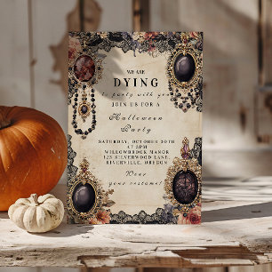 Invitation Portrait Vintage Sombre Halloween