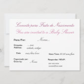 Invitation Portugais : Baby shower / Convite Chá de Bebe (Dos)