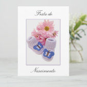 Invitation Portugais : Baby shower / Convite Chá de Bebe (Debout devant)