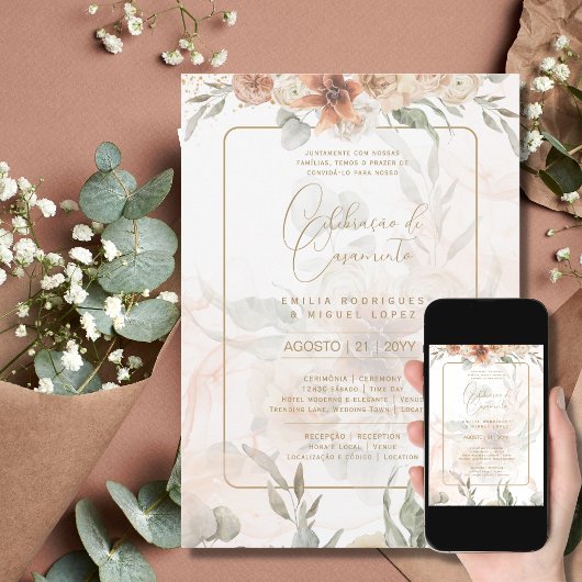 Invitation Portugeuse | Casamento Boho Capim dos Pampas