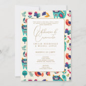 Invitation Portugeuse | Casamento Floral Folkart Rústico Inv (Devant)