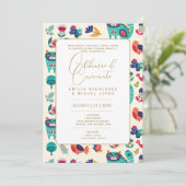 Invitation Portugeuse | Casamento Floral Folkart Rústico Inv (Debout devant)