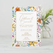 Invitation Portugeuse | Casamento Floral Folkart Rústico Inv (Debout devant)