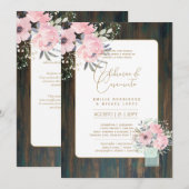 Invitation Portugeuse | Casamento Flores Folclóricas Rústica (Devant / Derrière)