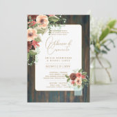 Invitation Portugeuse | Casamento Flores Folclóricas Rústica (Debout devant)