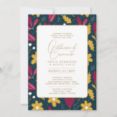 Invitation Portugeuse | Casamento Flores Folclóricas Rústica (Devant)