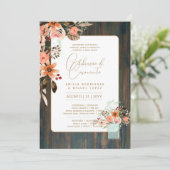 Invitation Portugeuse | Casamento Flores Folclóricas Rústica (Debout devant)