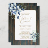 Invitation Portugeuse | Casamento Flores Folclóricas Rústica (Devant / Derrière)