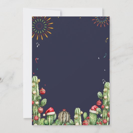 Invitation Posada Navidena Fiesta Cactus Noël (Dos)