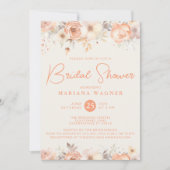 Invitation Poser des fleurs beiges sur la Fête des mariées iv (Devant)