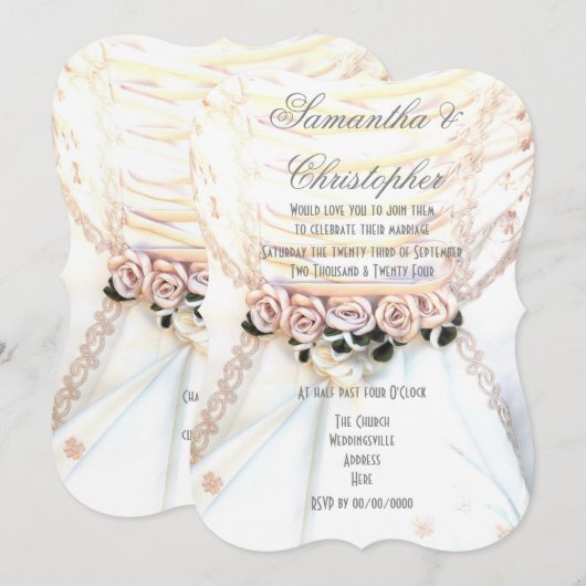 Invitation Poser des fleurs sur les mariées habiller mariage (Devant / Derrière)