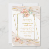 Invitation Poser le marbre avec les étincelles d'or et les ca (Devant)